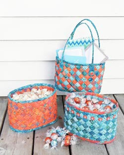 Diagonally Woven Baskets