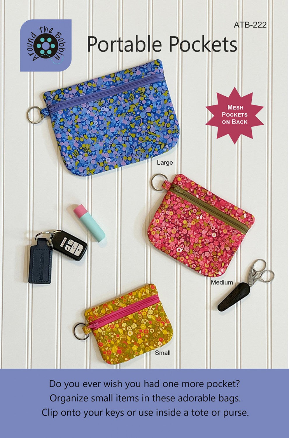 Portable Pockets Quilt Pattern by Around the Bobbin