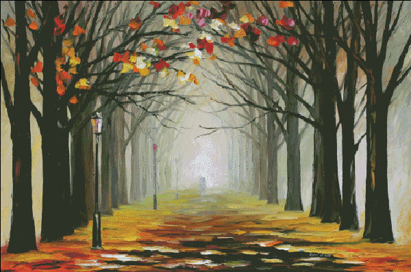 Almost Winter Cross Stitch By Leonid Afremov