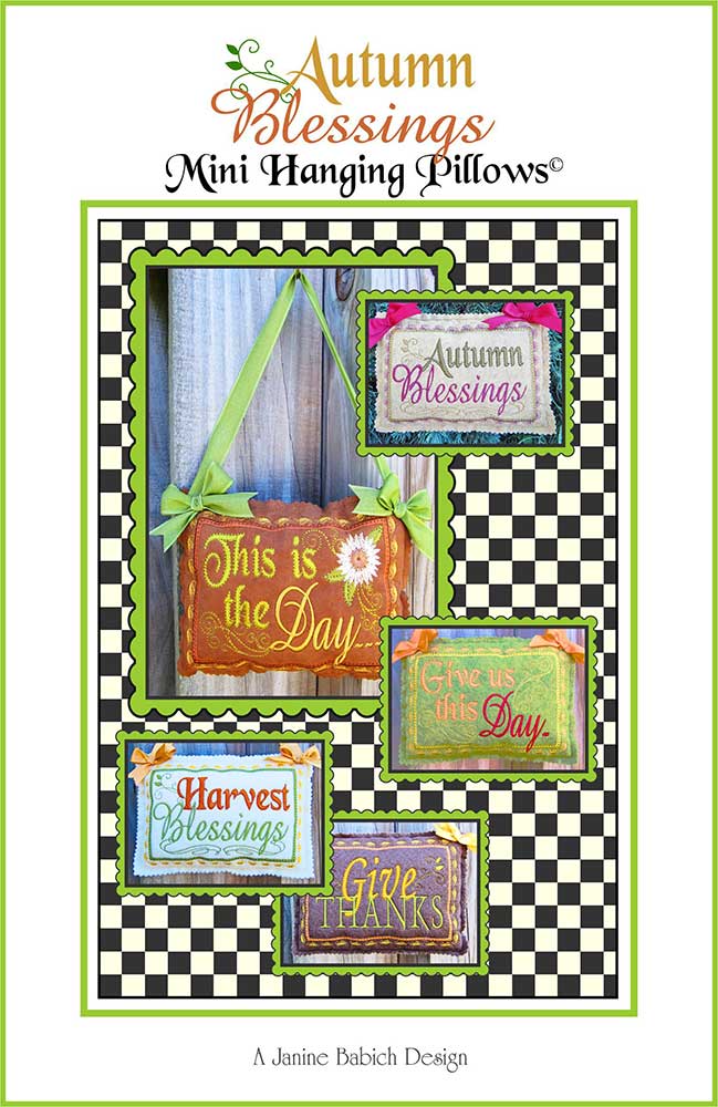 Autumn Blessings Mini Hanging Pillows Downloadable Pattern by Janine Babich