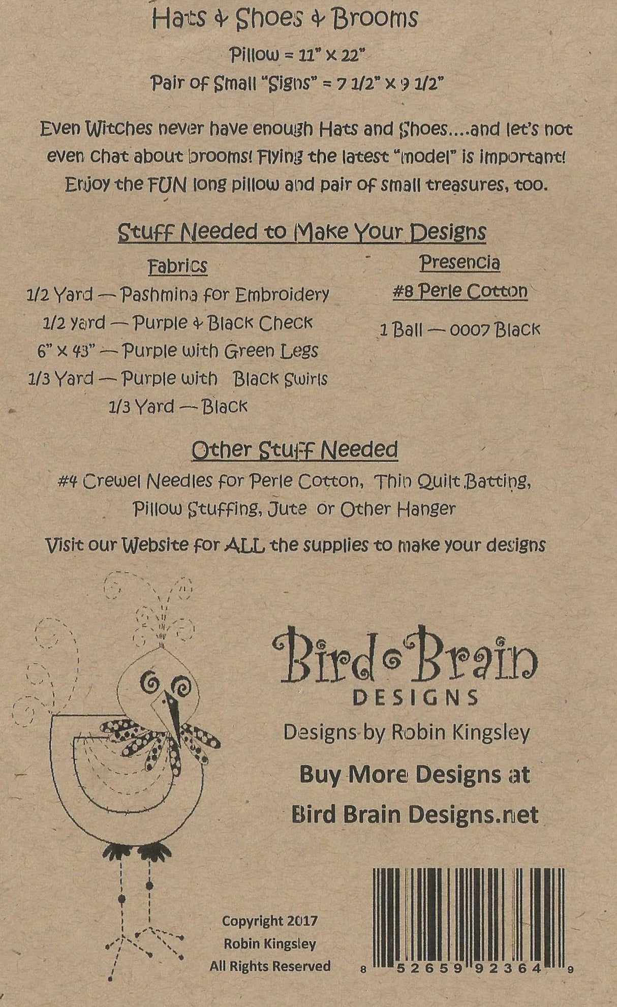 Hats & Shoes & Brooms Pattern and CD