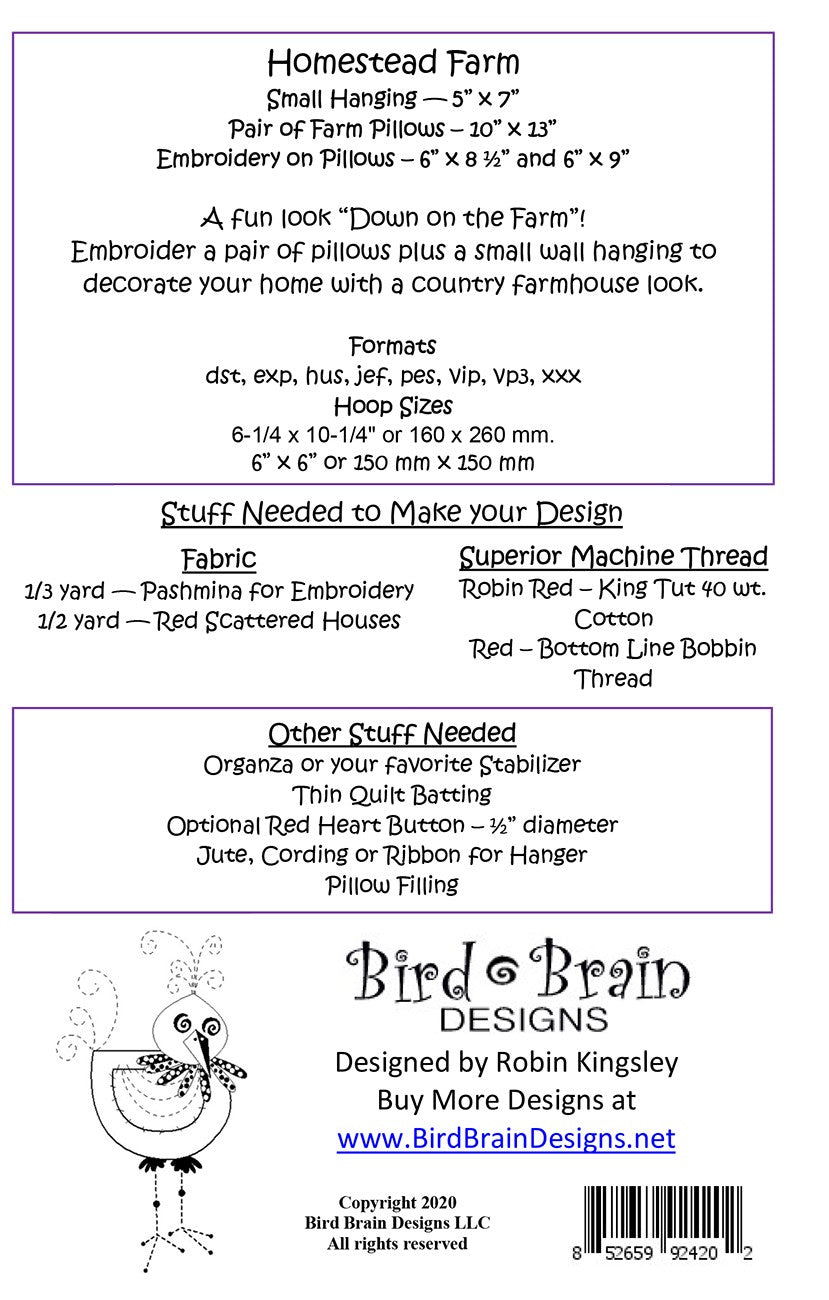Homestead Farm Machine Embroidery CD