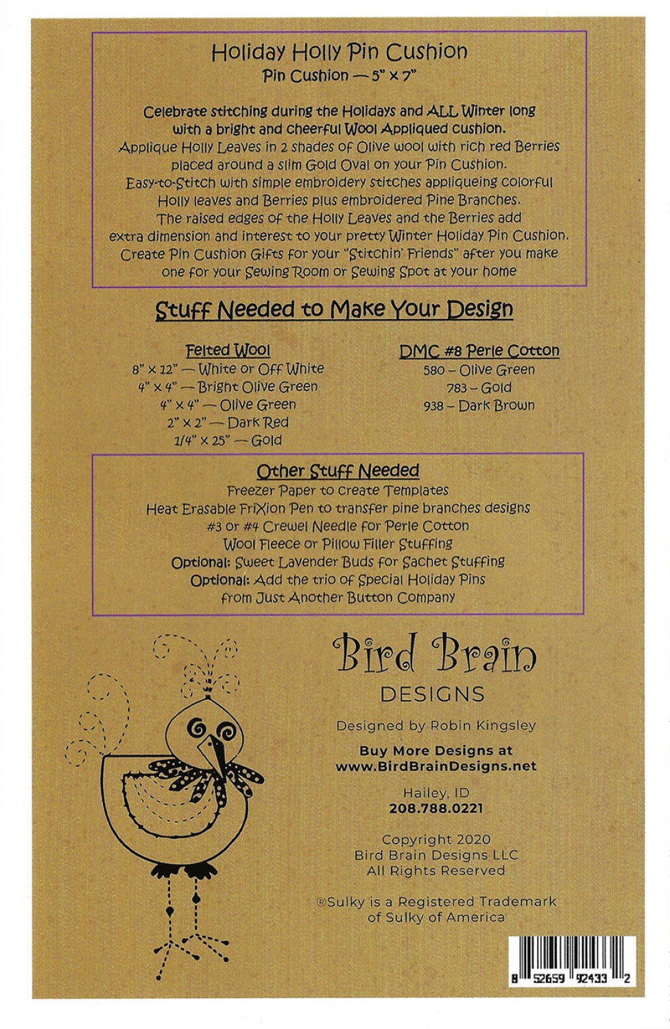 Holiday Holly Pin Cushion