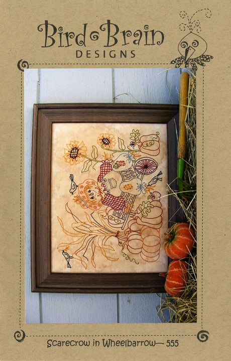 Scarecrow in Wheelbarrow Stitchery