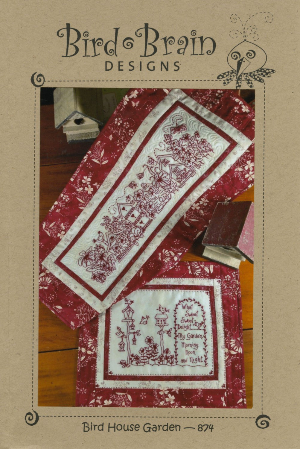 Bird House Garden - Hand and Machine Embroidery