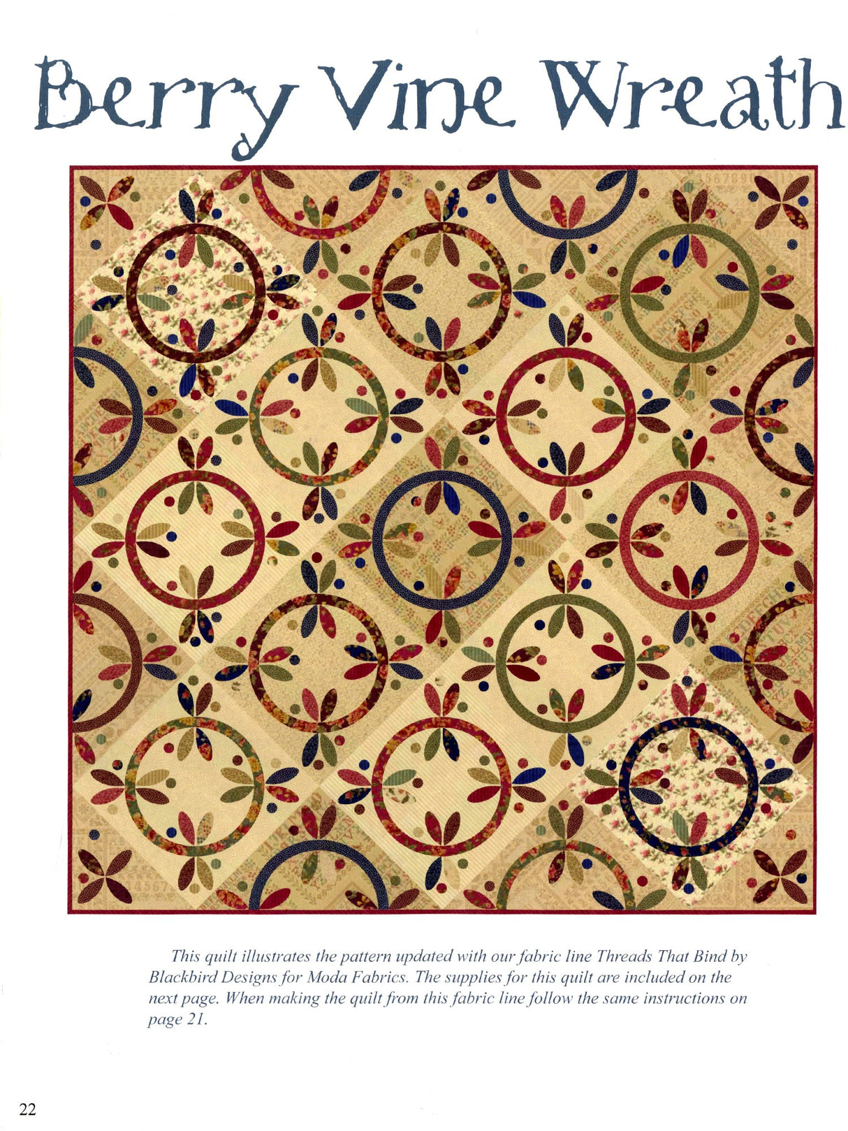 In Full Bloom Quilting Book by Blackbird Designs