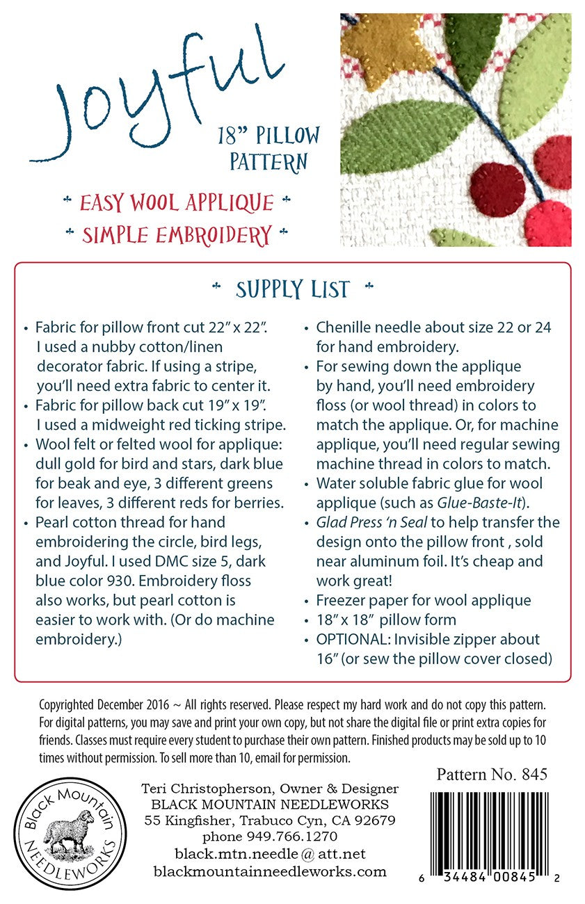Joyful Pillow Pattern