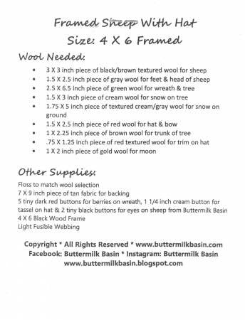 Framed Sheep With Hat