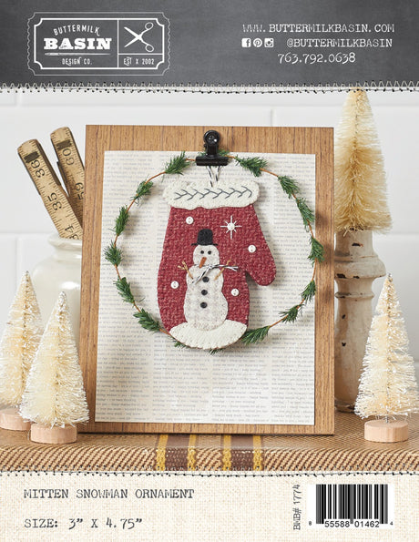 Mitten Snowman Ornament