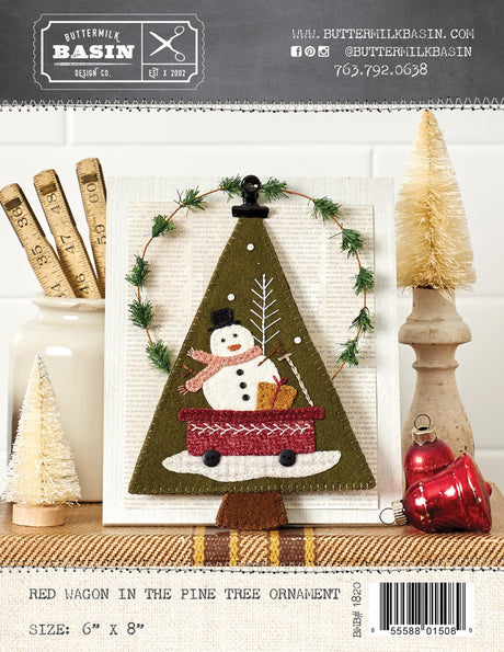 Red Wagon in the Pine Tree Ornament