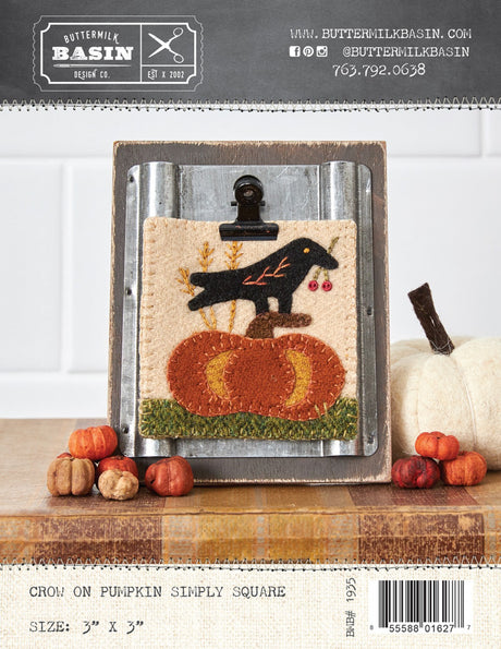 Crow on Pumpkin Simply Square