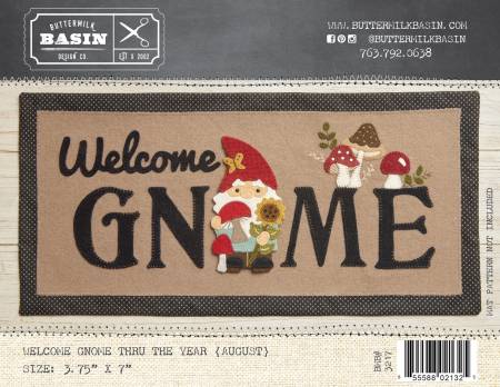 Welcome Gnome Thru the Year August by Buttermilk Basin