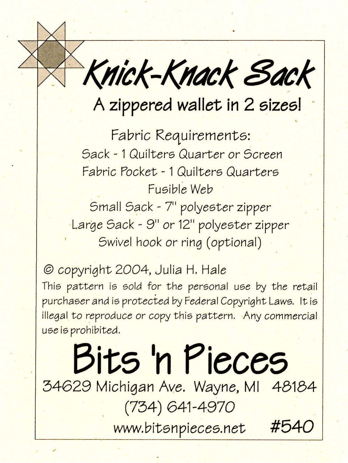 Knick-Knack Sack