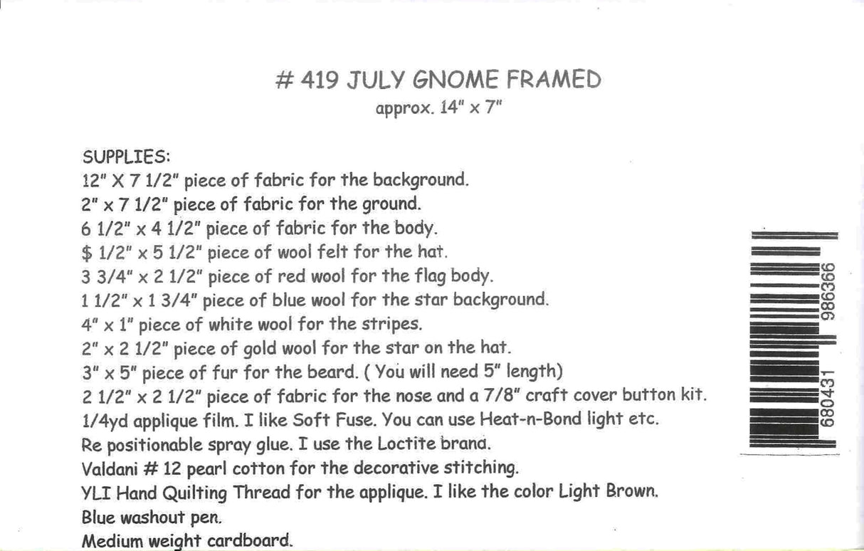 July Gnome Framed