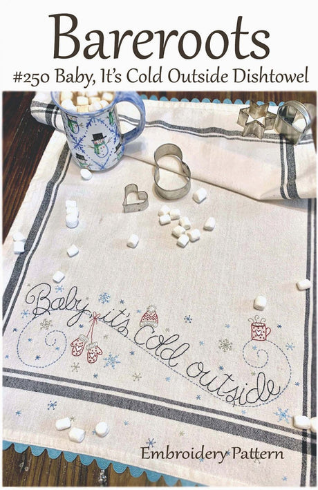 Baby, It's Cold Outside Embroidery Dishtowel Pattern