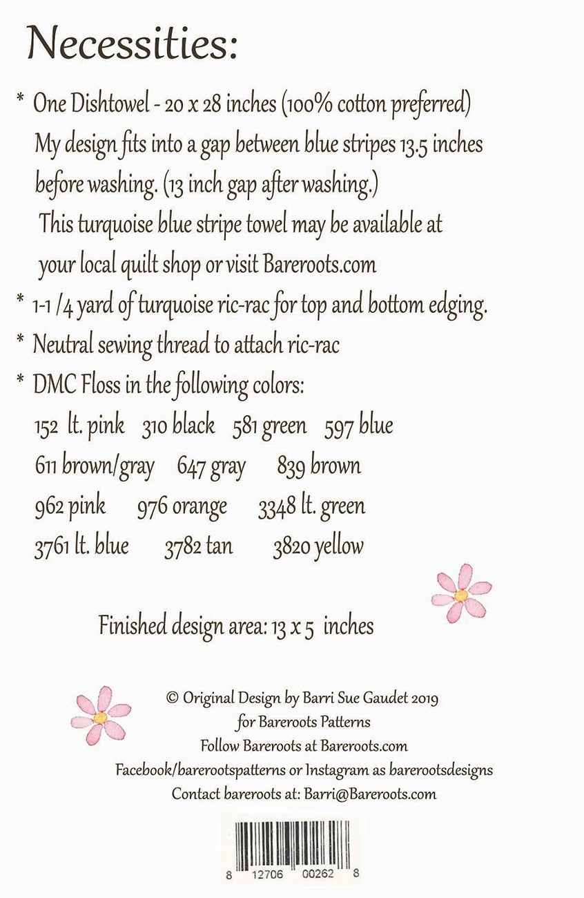 Hello Spring Embroidered Dishtowel Pattern