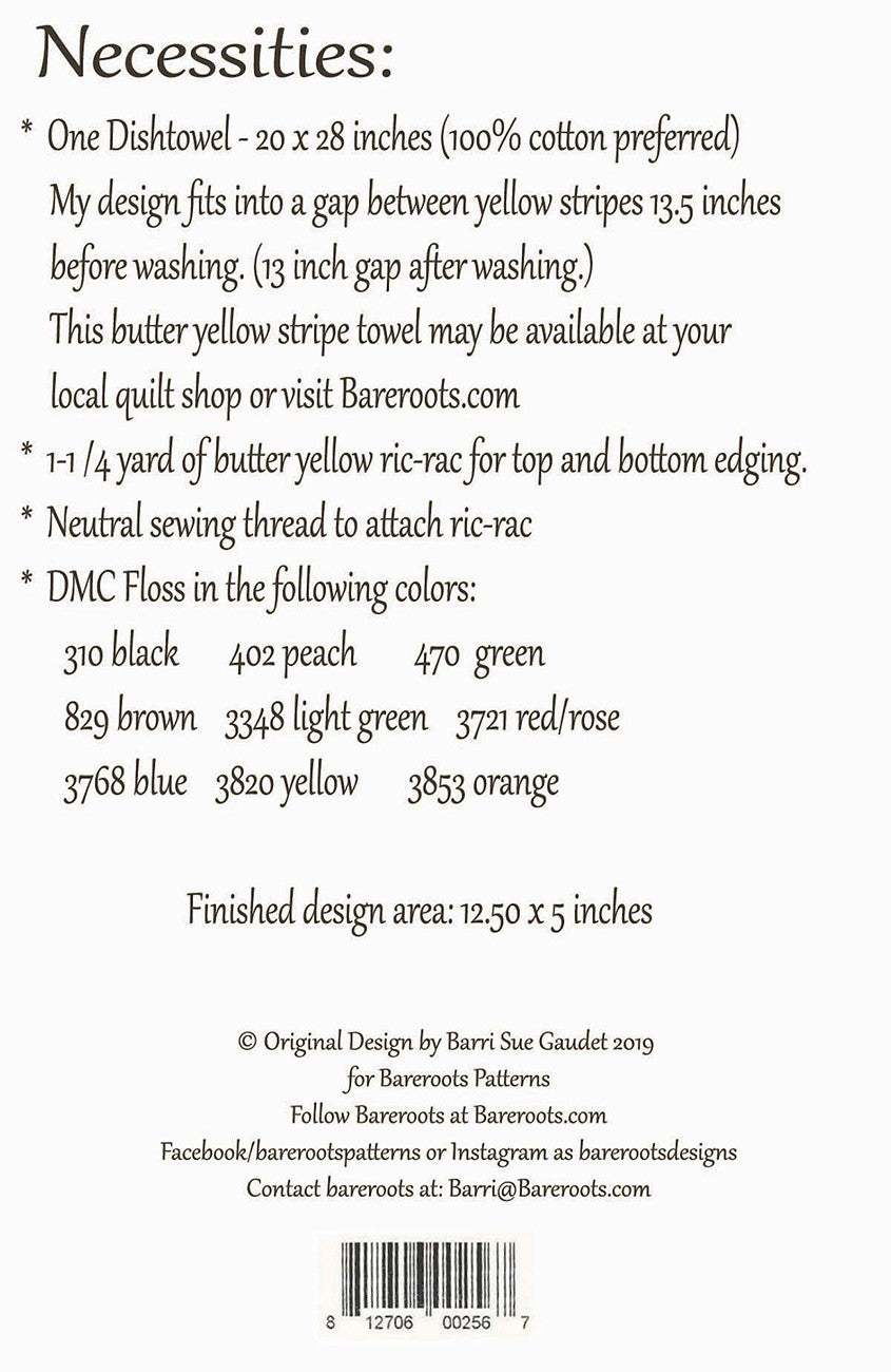 Here Comes the Sun Dishtowel Embroidery Pattern