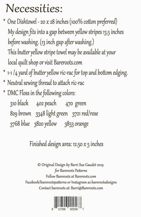 Here Comes the Sun Dishtowel Embroidery Pattern