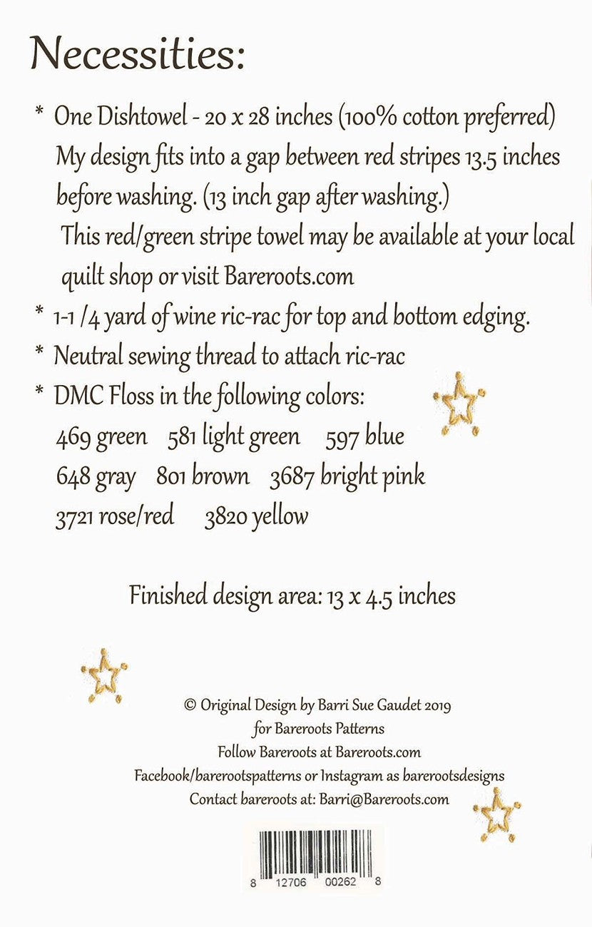 Merry & Bright Embroidery Dishtowel Pattern