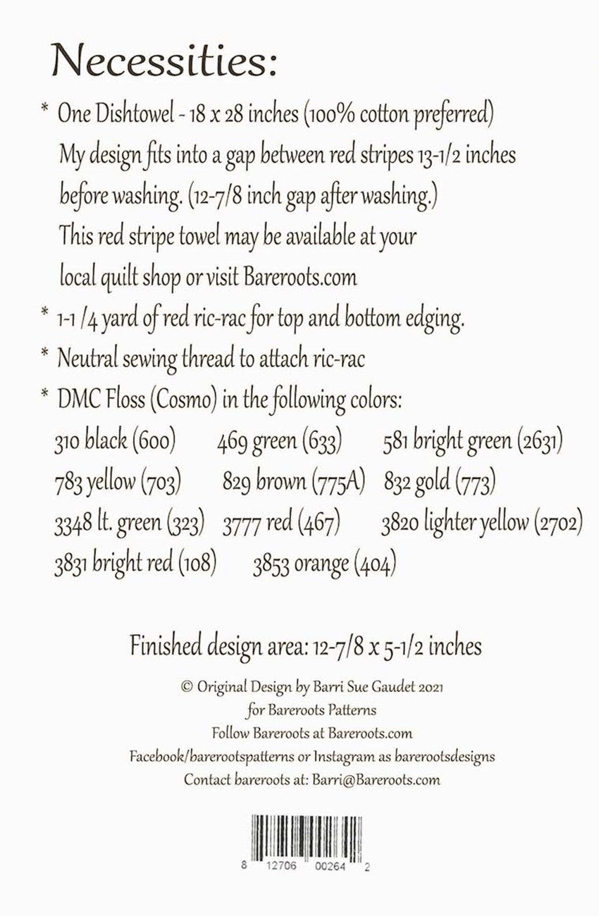 Farm Girl Embroidery Dishtowel Pattern
