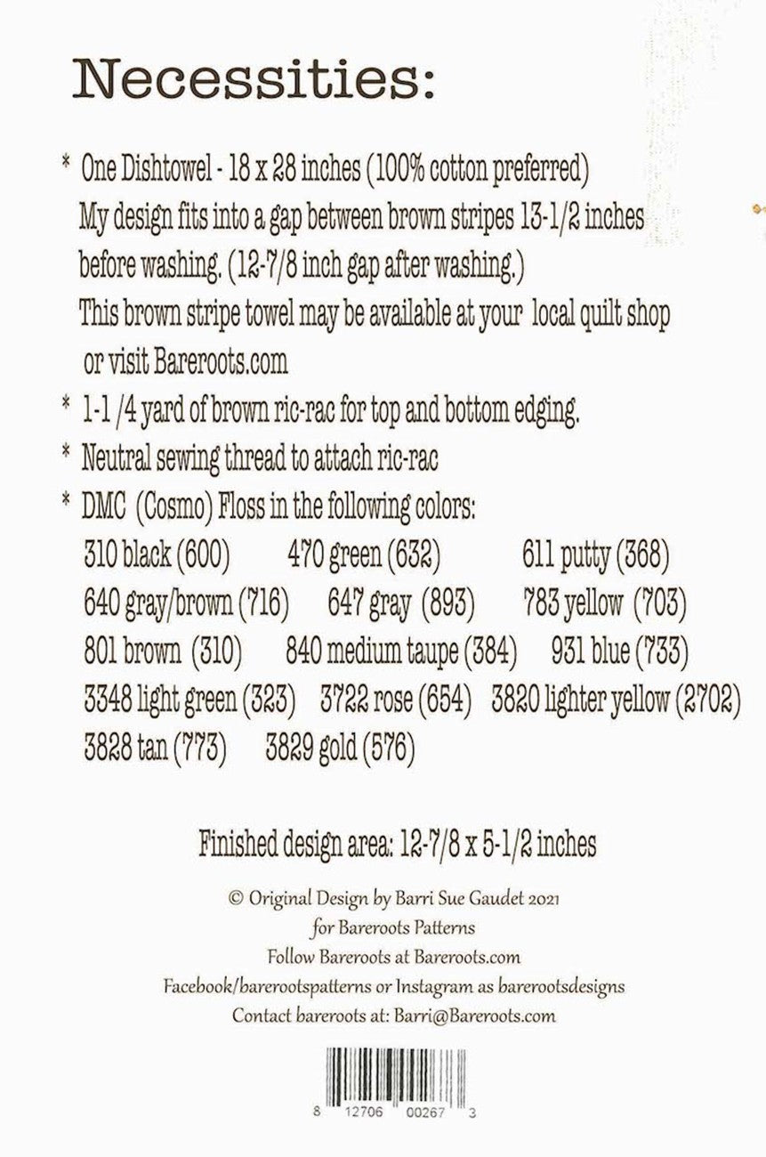 Giddy Up Embroidery Dishtowel Pattern