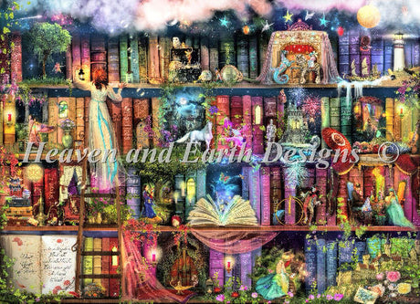 Beginner Treasure Hunt Bookshelf Cross Stitch by Aimee Stewart