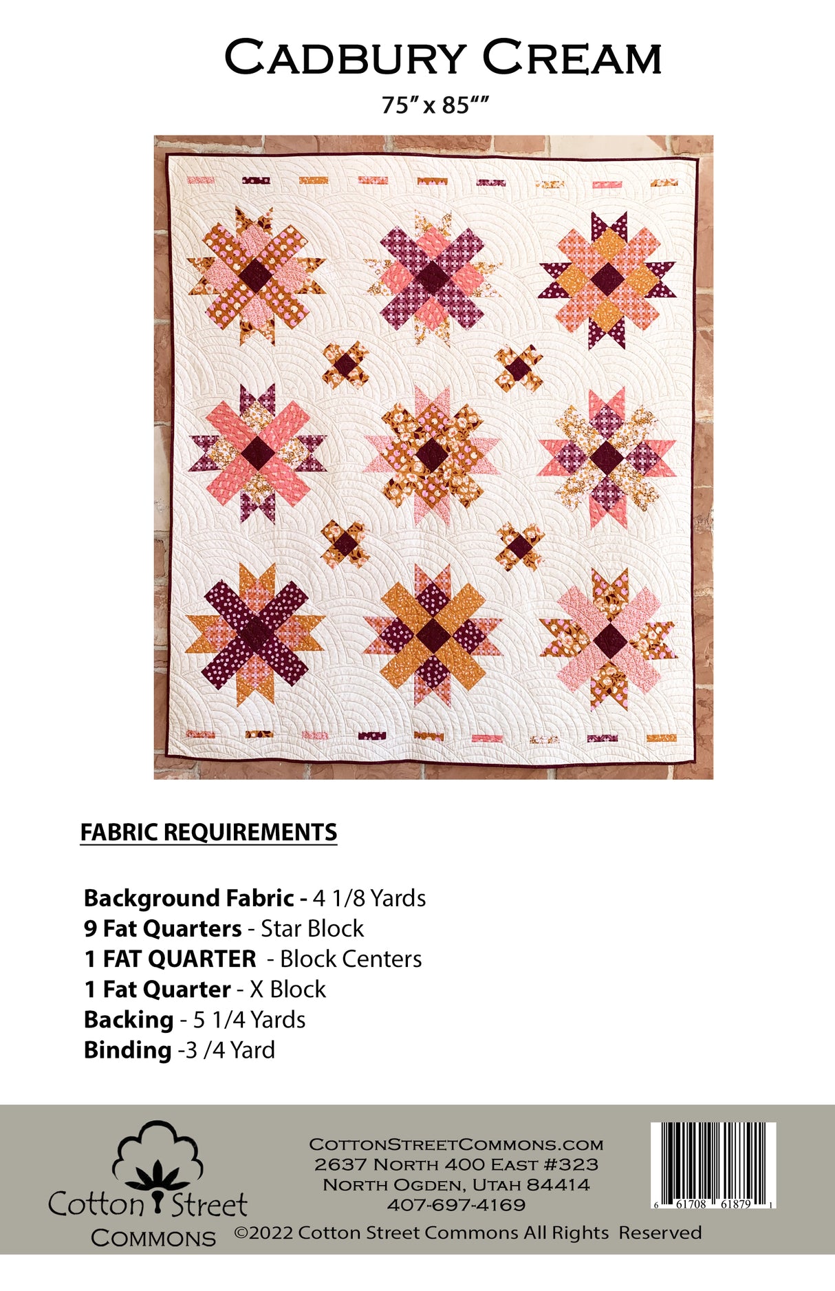 Back of the Cadbury Cream Downloadable Pattern by Cotton Street Commons