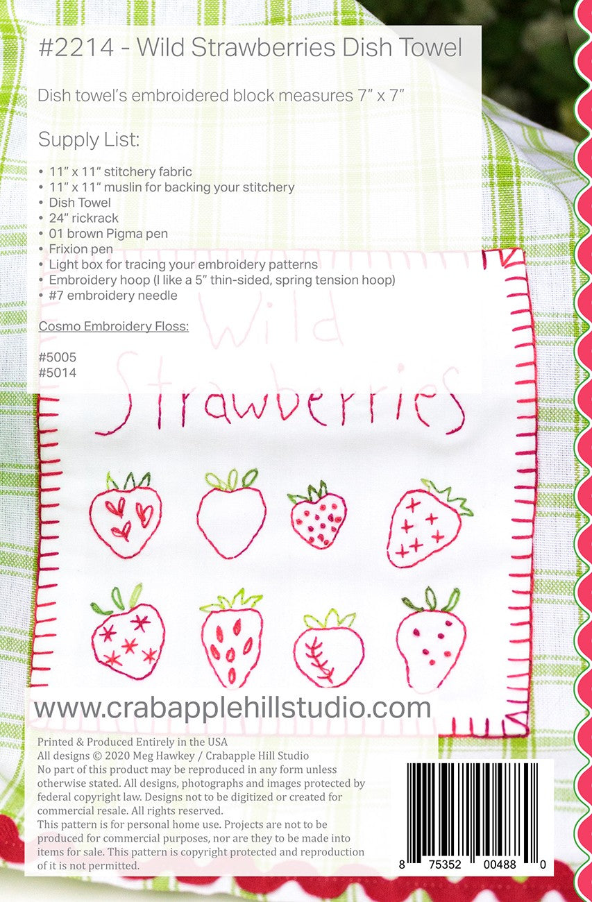 Wild Strawberries Dish Towel