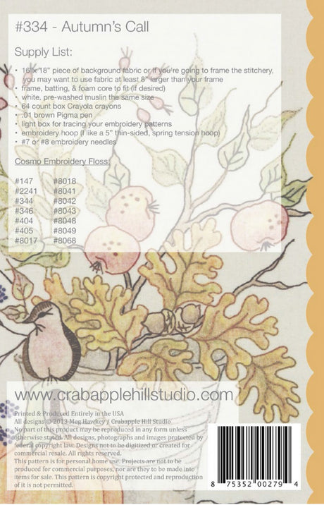 Autumns Call Stitchery