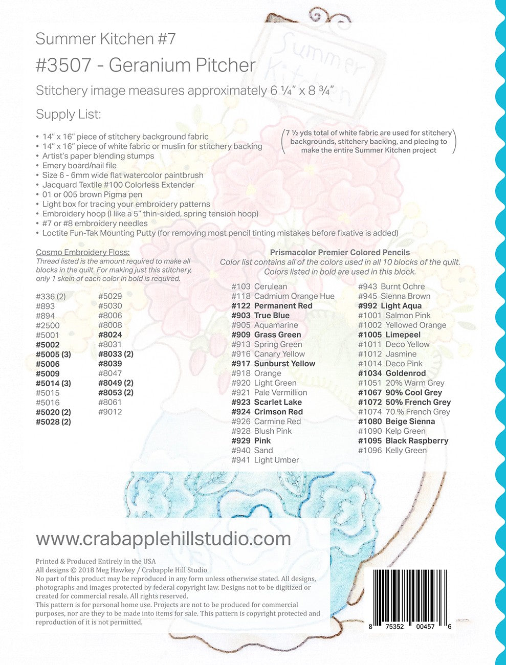 Summer Kitchen 7 Geranium Pitcher