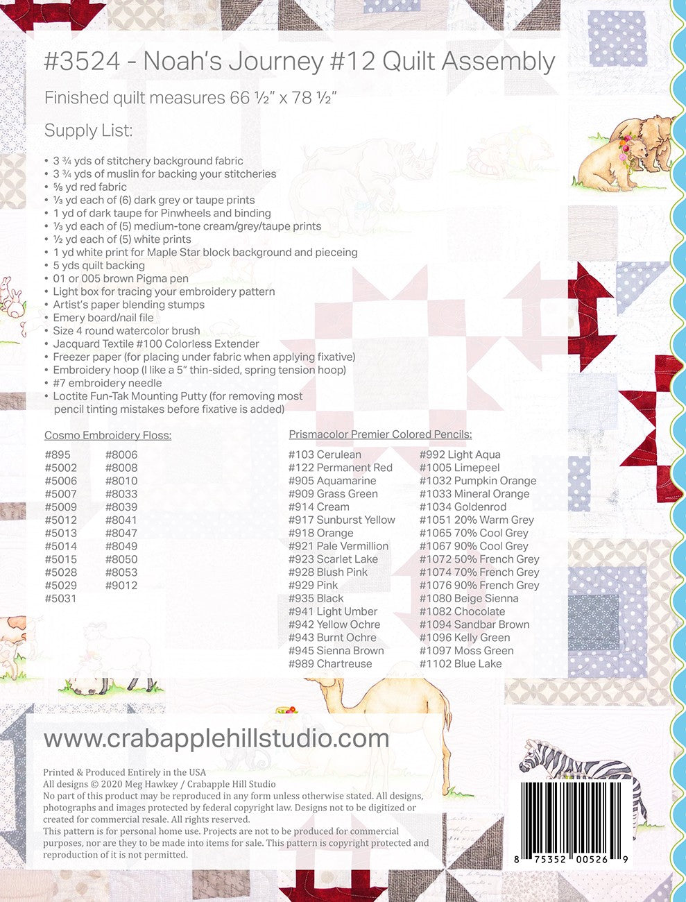 Noahs Journey #12 Quilt Assembly