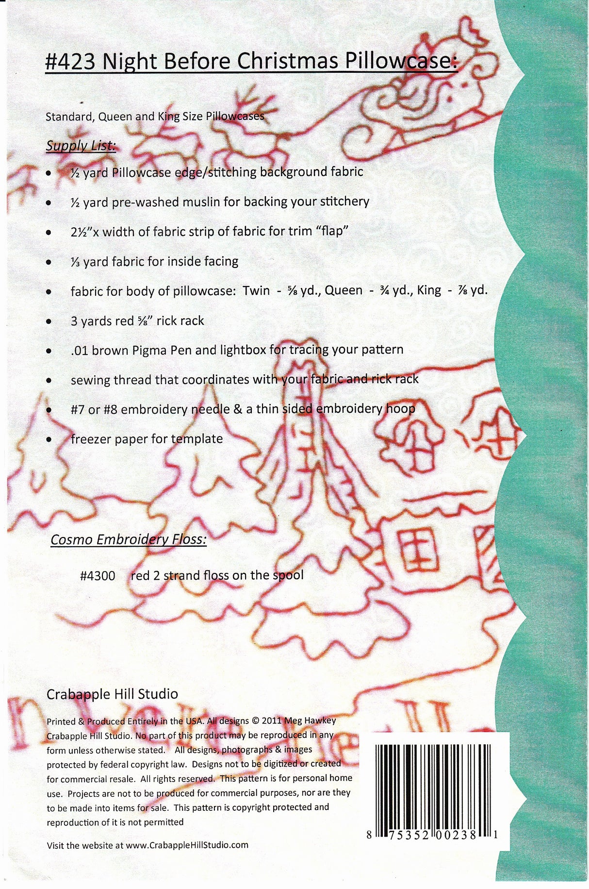 Night Before Christmas Pillow Case