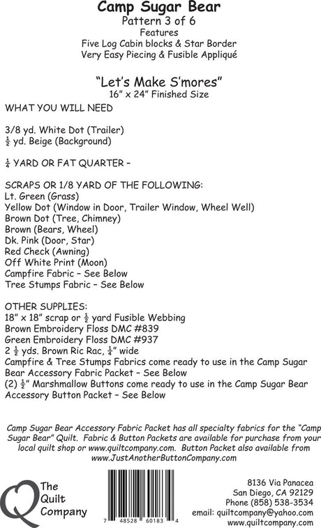 Pattern 3 Let's Make S'mores