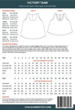 Back of the Victory Printed Pattern