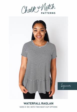 The Waterfall Raglan Pattern is a swing shape knit top or dress