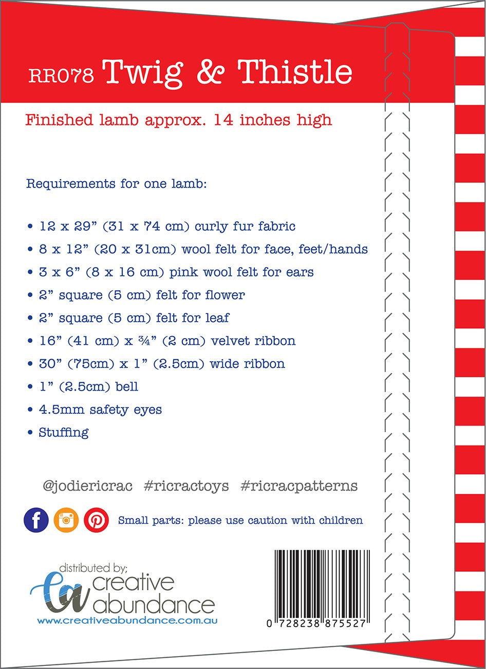 Back of the Twig & Thistle Pattern by Creative Abundance