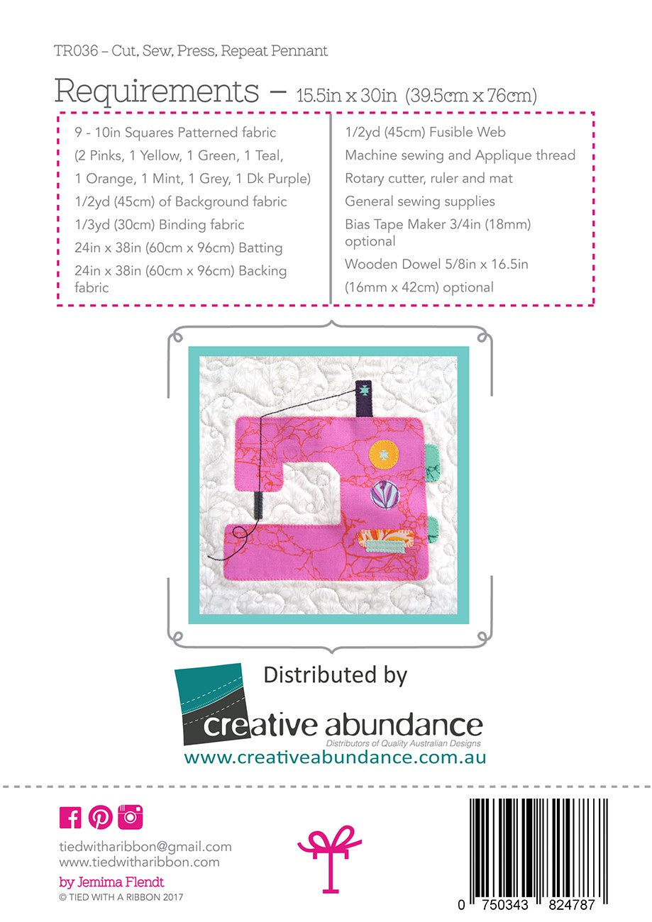 Cut, Sew, Press, Repeat Pennant