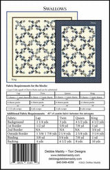 Back of the Swallows Quilt Pattern by Calico Carriage
