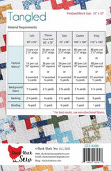 Back of the Tangled Quilt Pattern by Cluck Cluck Sew