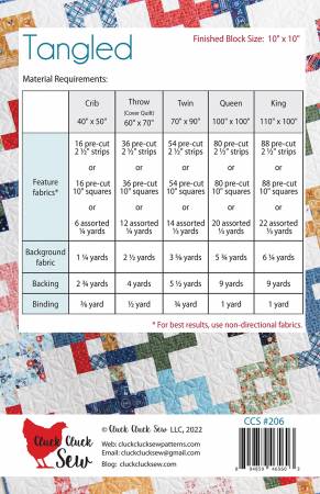 Back of the Tangled Quilt Pattern by Cluck Cluck Sew