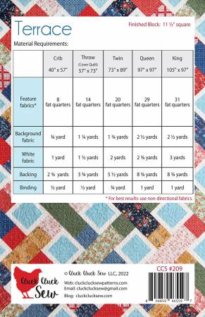Back of the Terrace Quilt Pattern by Cluck Cluck Sew