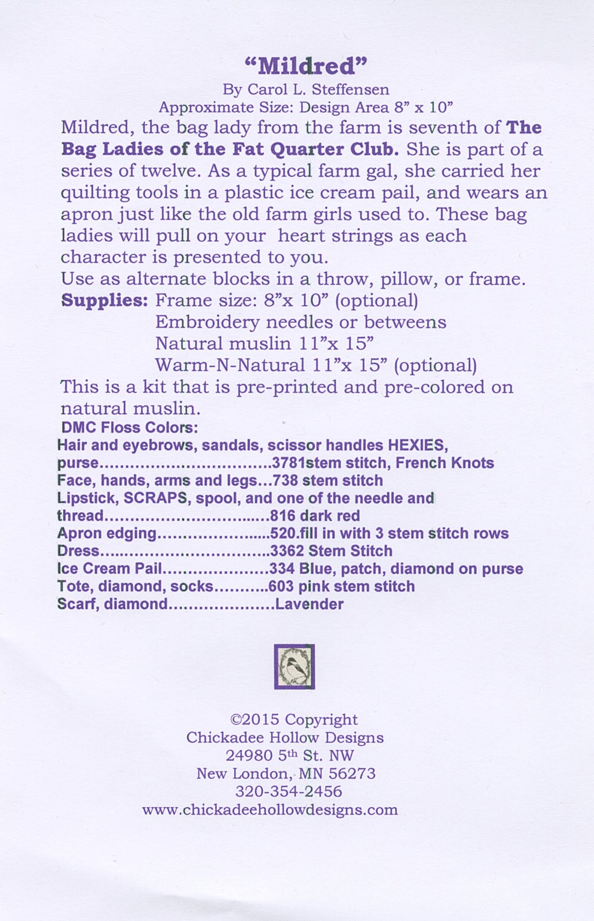 The Bag Ladies of the Fat Quarter Club - Mildred