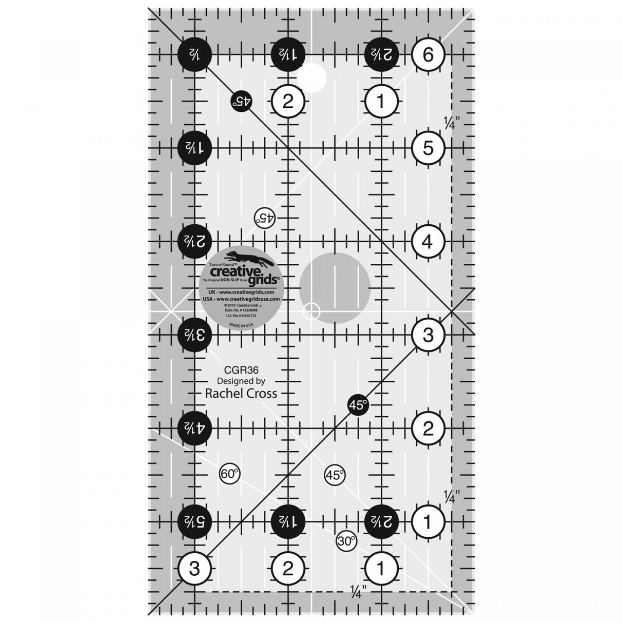 Creative Grids Quilt Ruler 3-1/2in x 6-1/2in