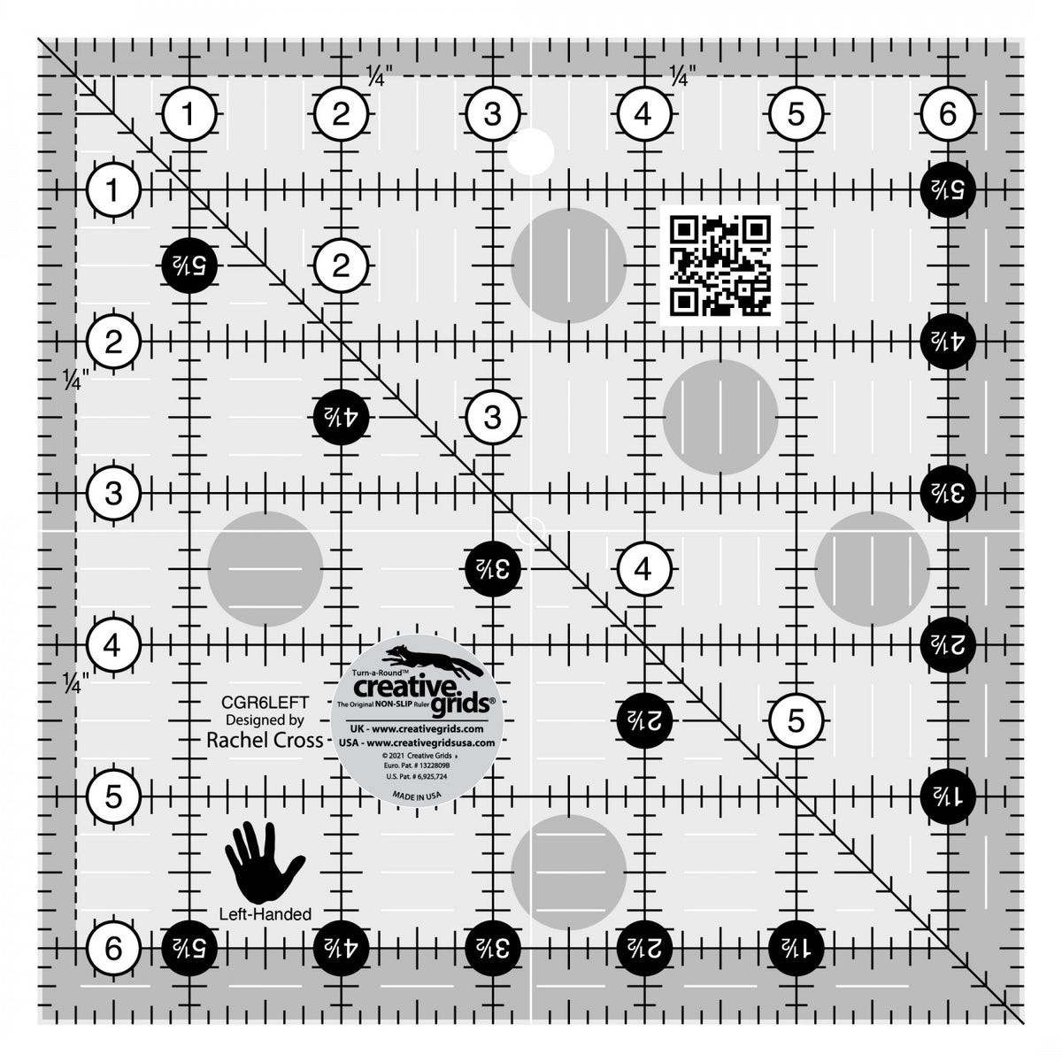 Creative Grids Ruler 6-1/2in Square