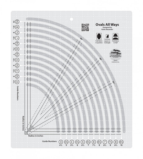 Creative Grids Ovals All Ways Ruler