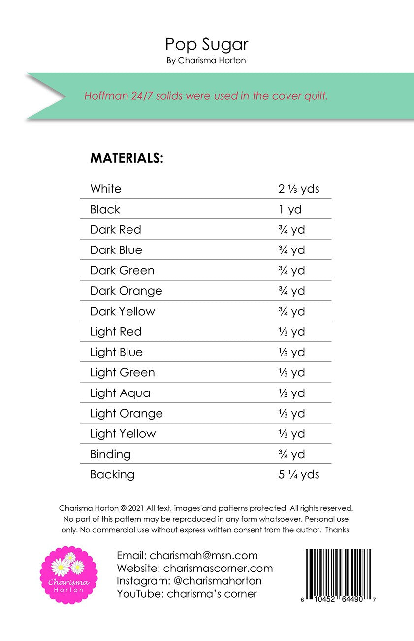 Pop Sugar Quilt Pattern