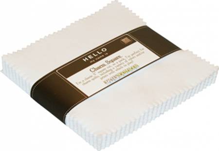 5in Squares Kona Solids White Colorway 42pcs