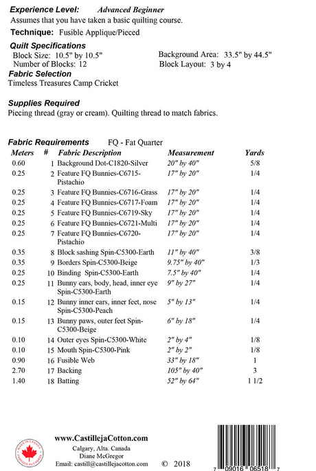 9 Patch Bunny Pattern