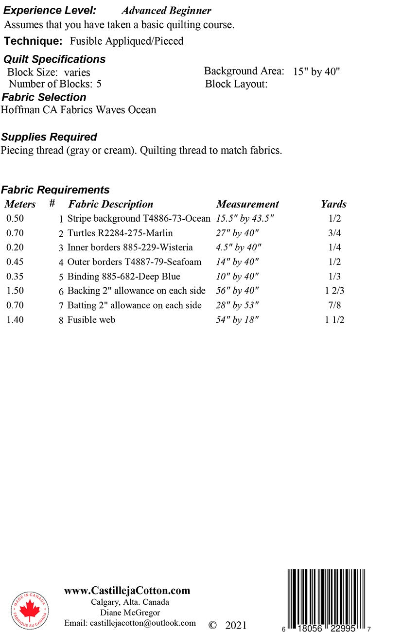 Turtles to the Sea Pattern