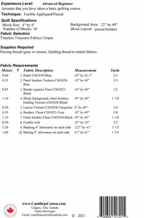 Back of the Wisdom Tree Quilt Pattern by Castilleja Cotton